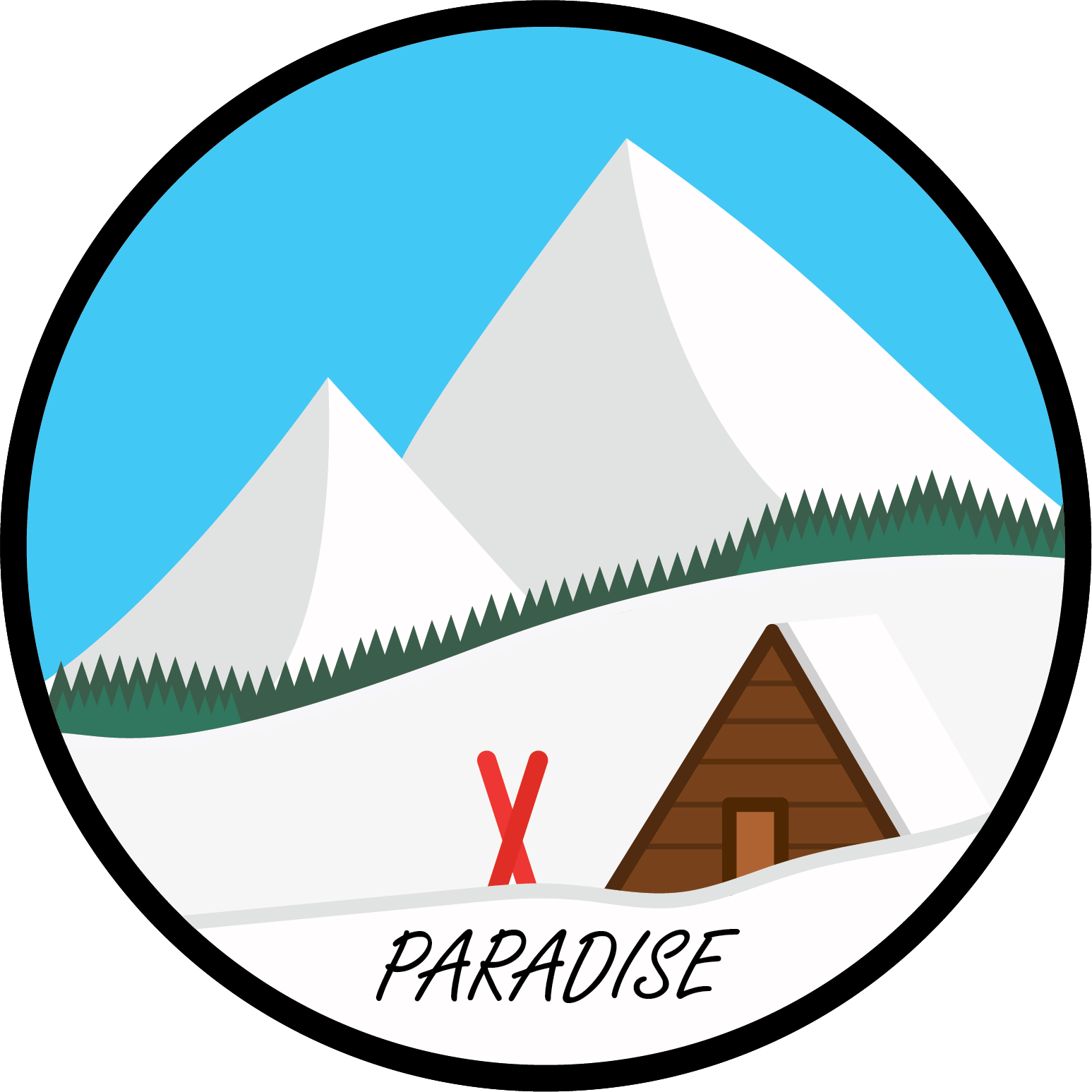 Ski Cabin Sticker